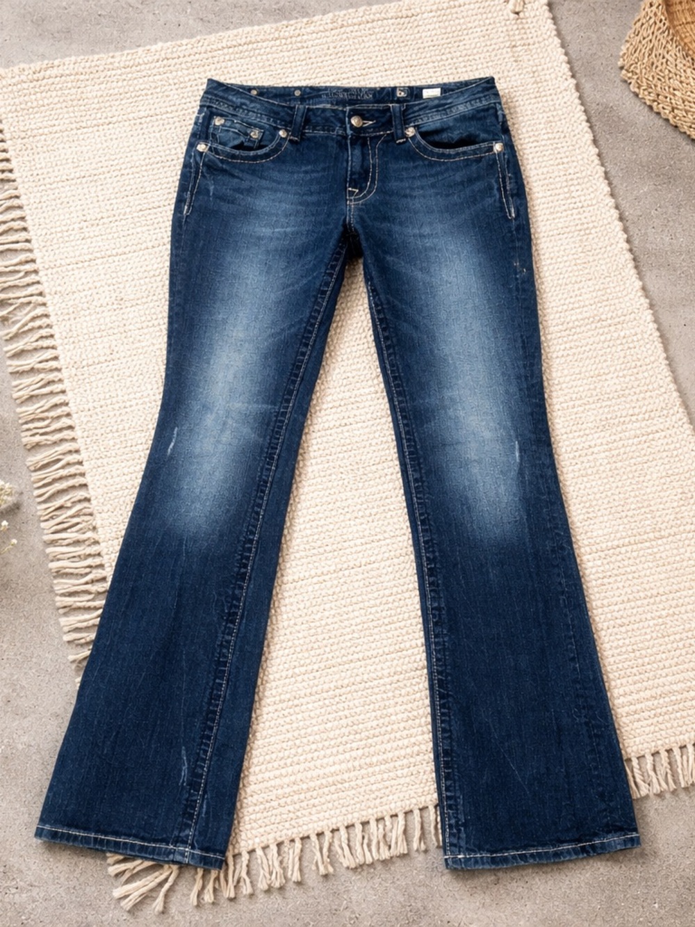 Miss Me Indigo Flare Jeans with Light Fading